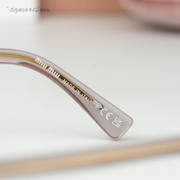 BRAND NEW Miu Miu MU01XV 12W1O1 Mauve Transparent Demo Oval Unisex Eyeglasses - Picture 6 of 9